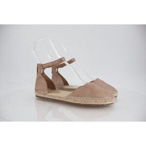 Eileen Fisher Womens Lala Espadrille Flats Ankle Strap Beige Shimmer Leather 7.5